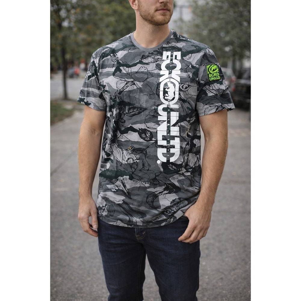 NEW Men's Ecko Unltd Tee Shirt Street Camo Size L #0518